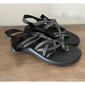 Chaco Sandals Womens Sz 10 ZCloud X2 Slingback Black Fabric Round Toe Casual